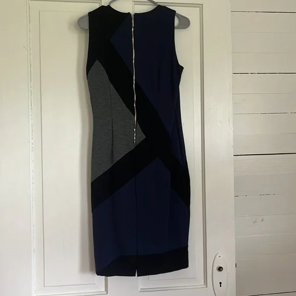 White House Black Market Navy, Gray & Black Dress - Picture 6 of 10